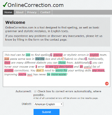 Online Correction improve english writing skills