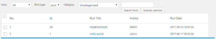 revive old posts exclude page options