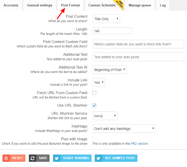 revive old posts format settings page image