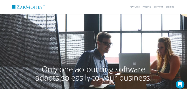 Zarmoney Free Business Accounting Software homepage image