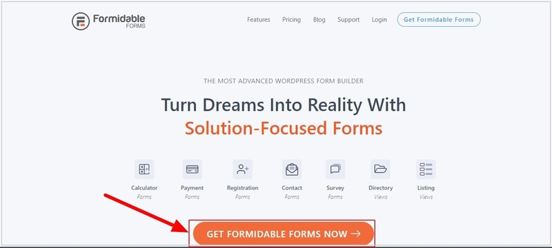 Formidable Forms best form builder plugins home page