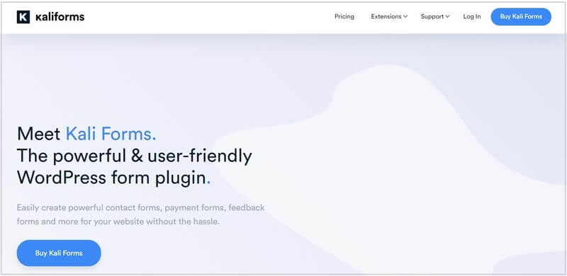 Kali Forms best form builder plugins home page