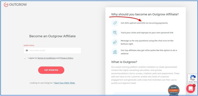 Outgrow best recurring affiliate programs