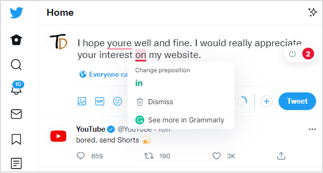 check-grammarly-on-twitter How to Check Grammar Mistakes Online For Free