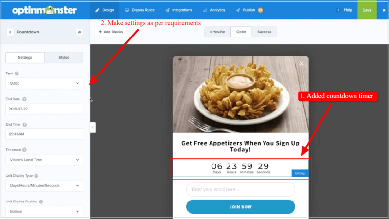 optinmonster-popup-template-added-countdown-timer-settings Create Countdown Timer Popup