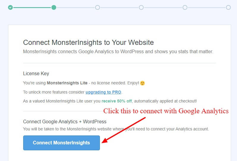 Connect MonsterInsights with Google Analytics