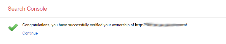 verification success Google webmaster tool