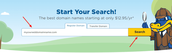 hostgator Enter domain name to search