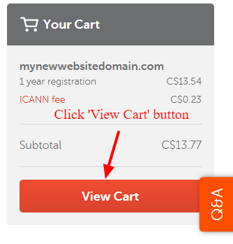 Go to Namecheap My Cart page