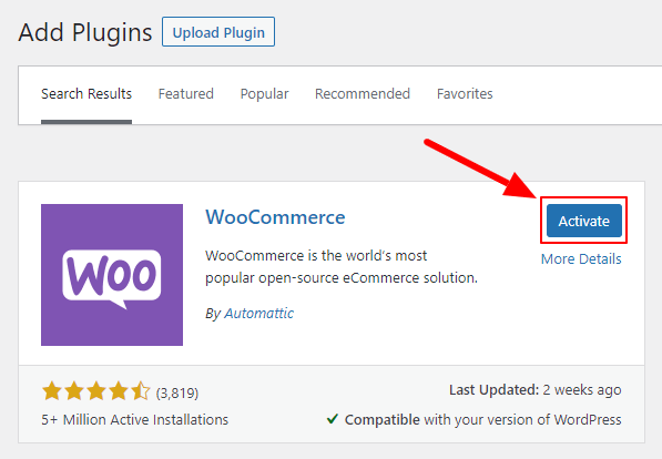 plugins-add-new-search-woocommerce-click-activate