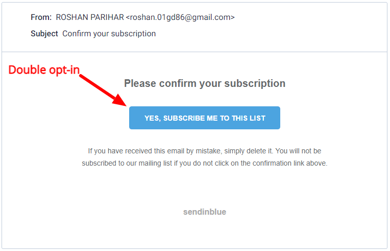 Double Opt-in Signup using Sendinblue