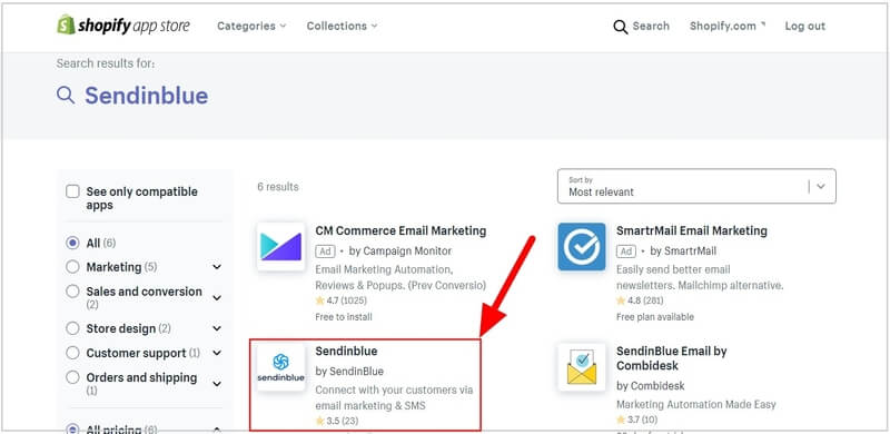sendinblue-shopify-app-store-click-sendinblue boost eCommerce sales