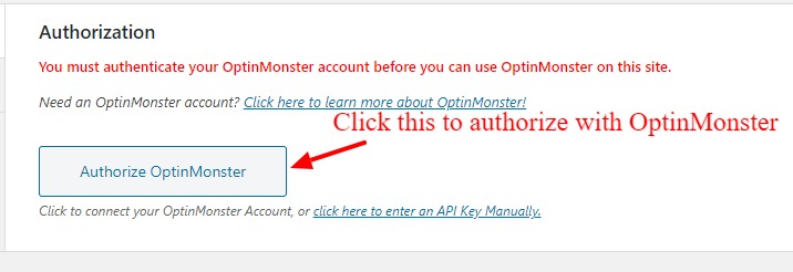 OptinMonster authorization to connect with WordPress How to Use Smart Tags in OptinMonster for Personalization