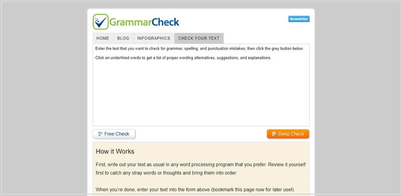 GrammarCheck free tool