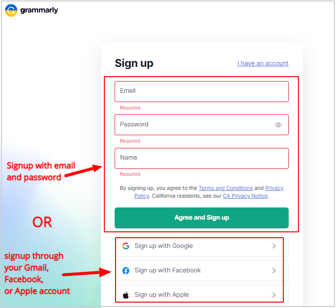 grammarly-account-creation-page1