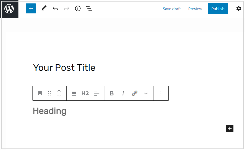 first-post-wordpress-post-editor-add-h2-heading