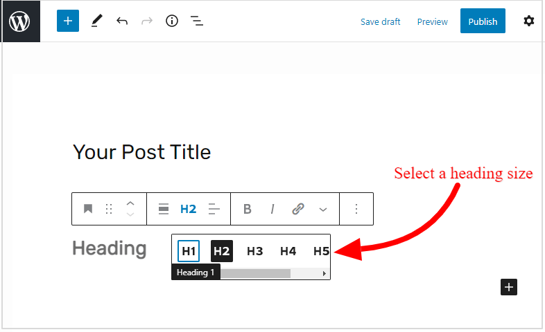 first-post-wordpress-post-editor-select-heading-type