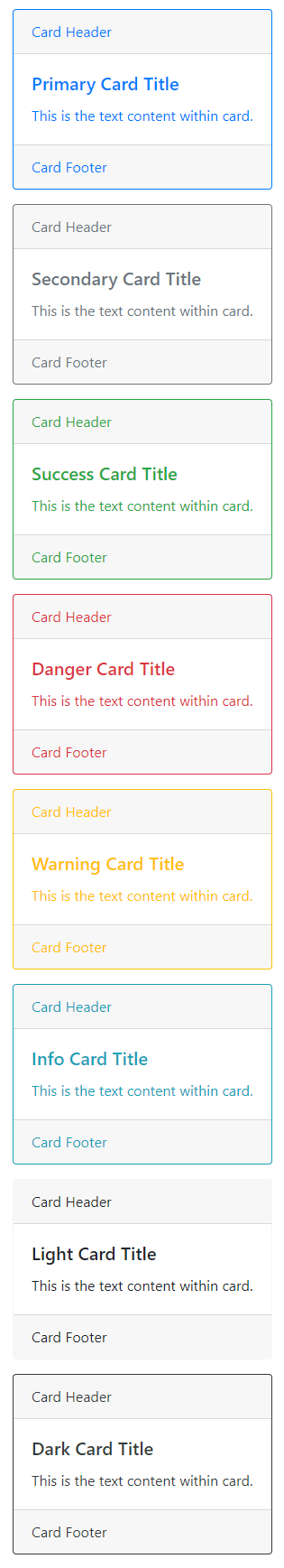 Cards Border Color and Styles in Bootstrap 4