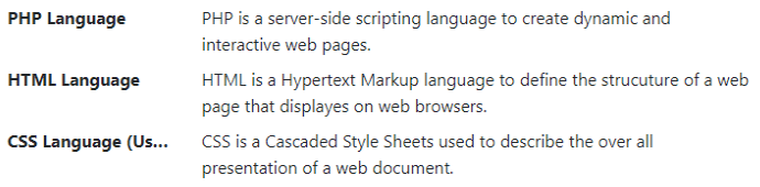 Bootstrap 4 Description Lists Bootstrap 4 Typography