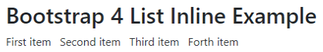 Bootstrap 4 List Inline