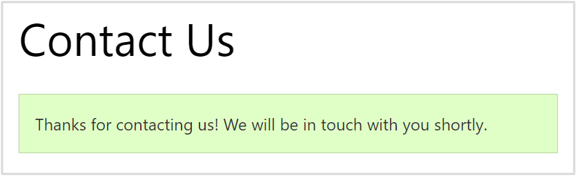 Success message How to Add a Contact Form in WordPress
