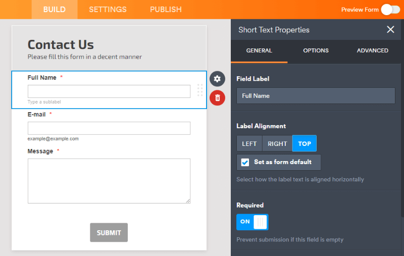 make general field setting