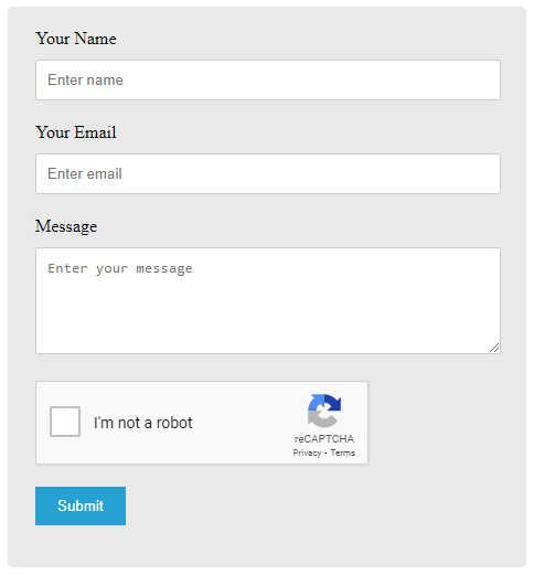 PHP Contact Form with Google reCaptcha