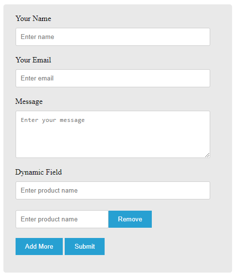 dynamic contact form design