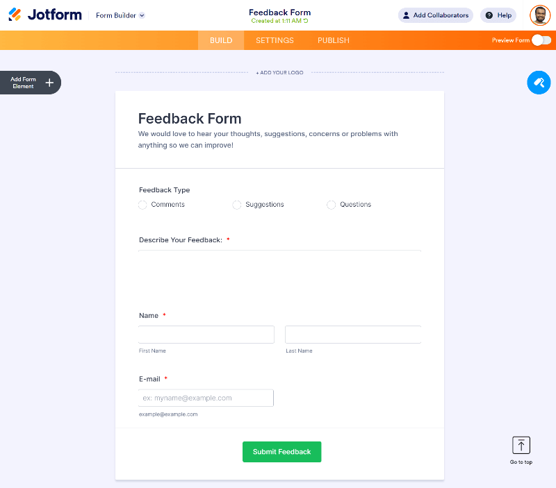 form preview