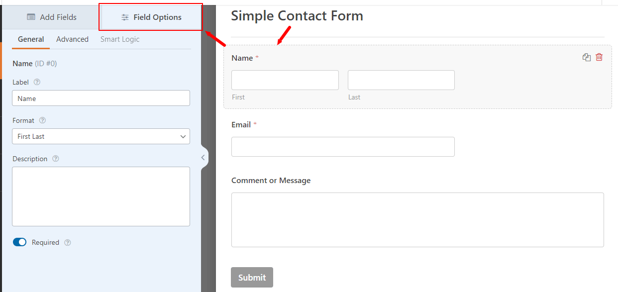 General field settings How to Create a Form in WordPress