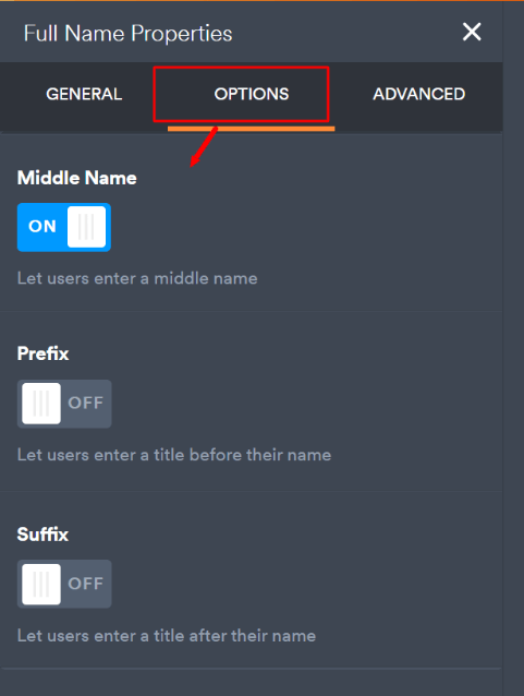 jotform make options form setting