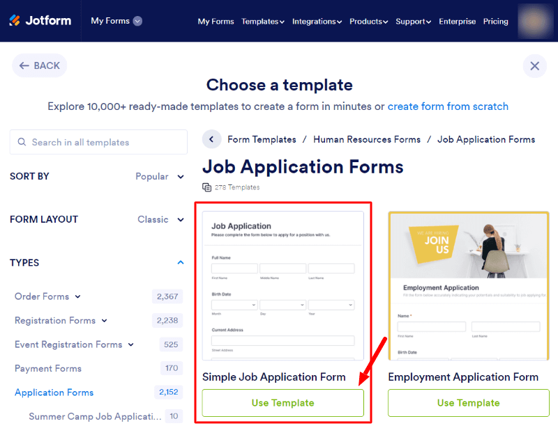 How To Create Job Application Form With Jotform 1063