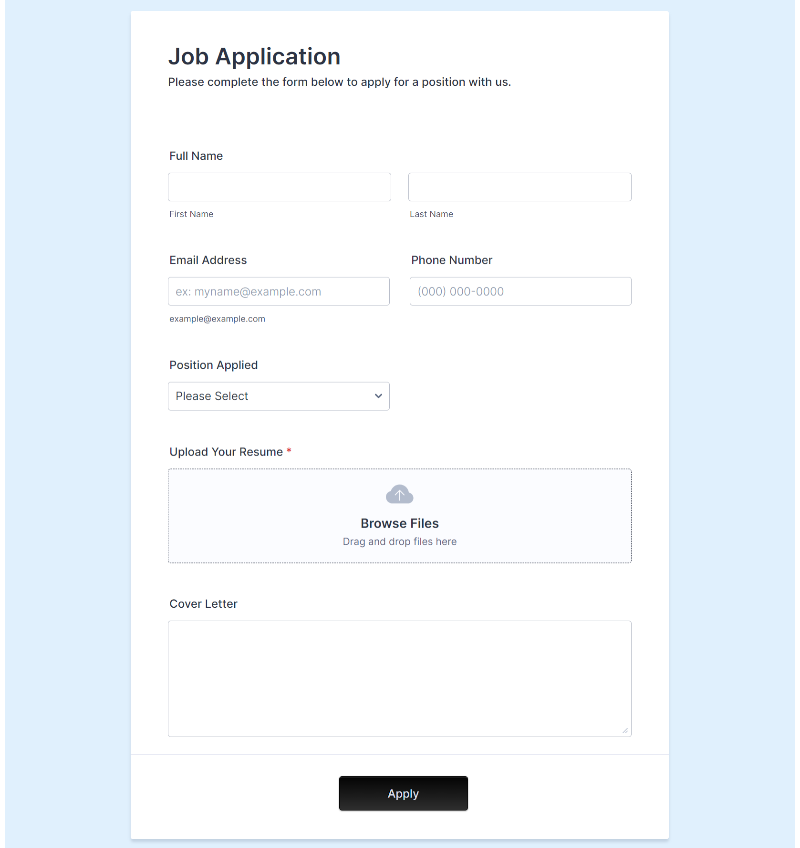 Create Job Application Form In Wordpress Without Plugin 8134