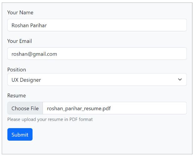 Form design image jQuery Ajax Resume Upload Form with PHP