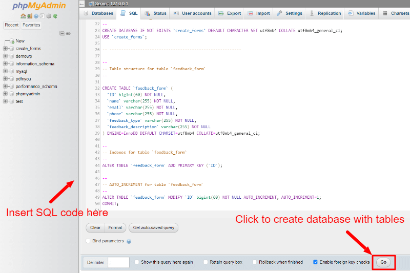 phpmyadmin-add-code-click-go-to-insert-db
