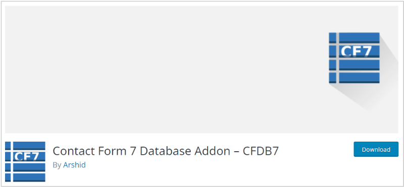 database addon cfdb7 Save Contact Form 7 Entries into Database