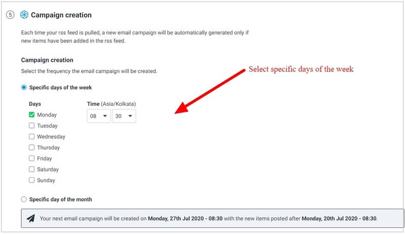 sendinblue-rss-email-campaign-select-campaign-creation-date Email Marketing tutorial