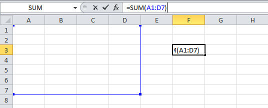 Get Range Selection for A Function of Excel