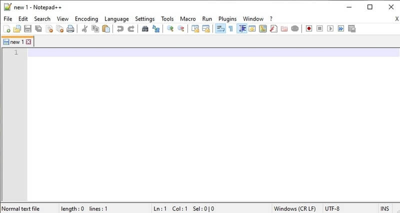 open notepad++ to write html code