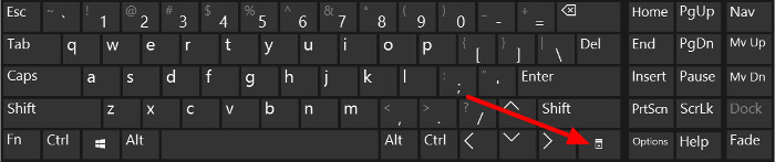 Menu key Press of your keyboard 