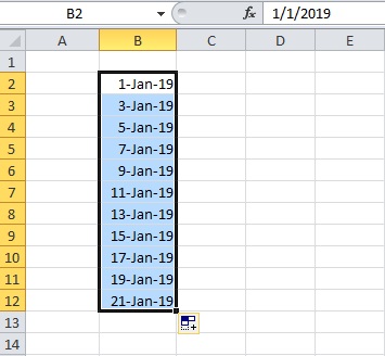 Drag-down to Add and Get Odd Number Dates