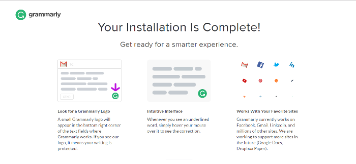 Installation Completed Successfully Page