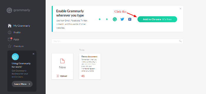 goole chrome free grammarly