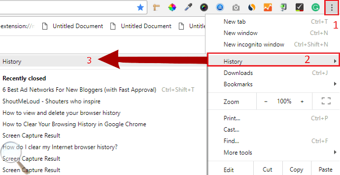 clear browser history chrome
