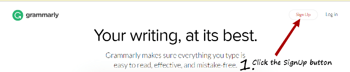 Grammarly english writing click signup