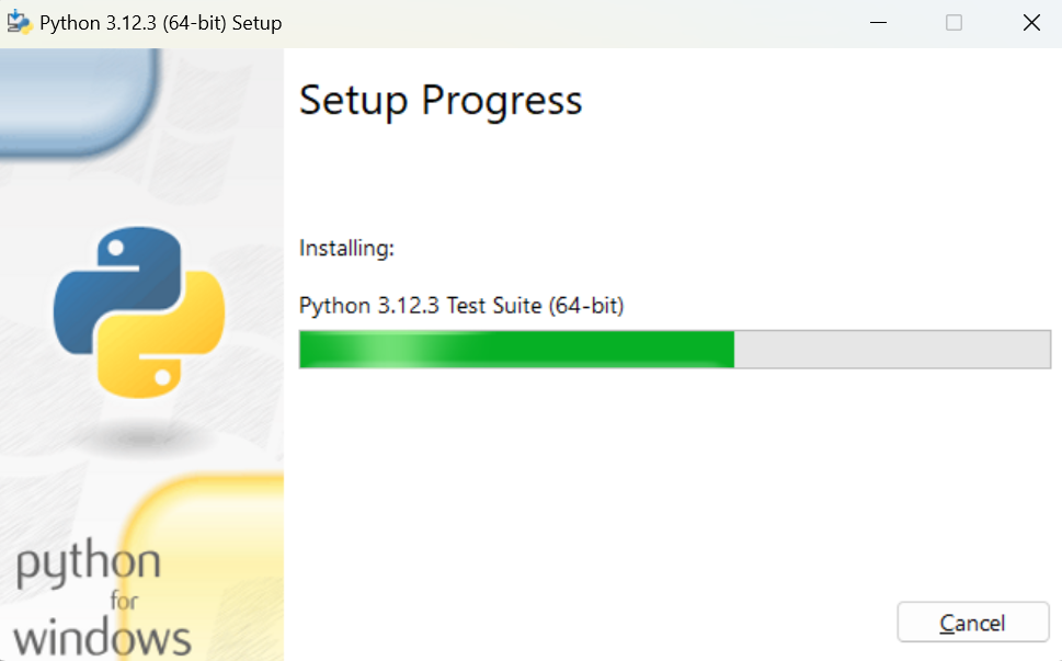 click-install-python-setup-progress