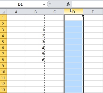 Click Column Name Where You Want to Shift Data