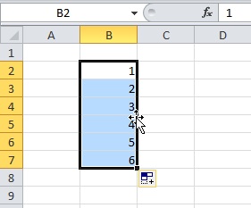 move data from one cell to another Select Data with Hover Over the Corner and Hold Mouse Left Button