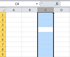 Final step: Press 'ctrl' and 'space bar' together to select all column cell