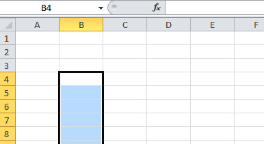 Go to The cell from where you want to select all below cells of a Column